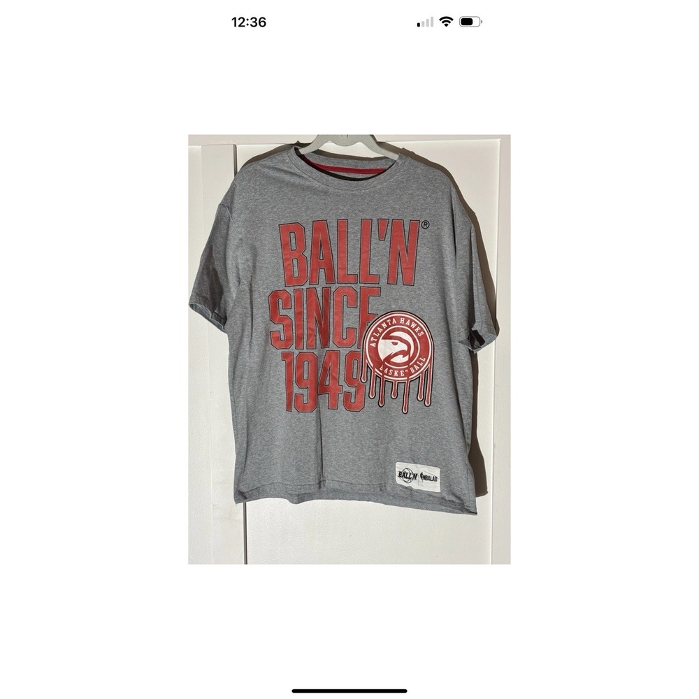 NBALAB BALL'N SINCE 1967 ATLANTA HAWKS‎ T-Shirt L GREY MENS